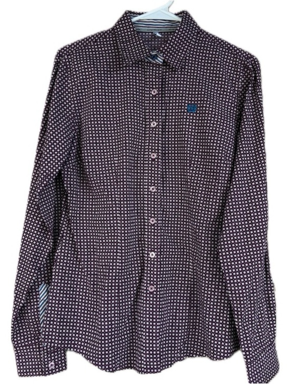 Cinch Womens Western Cowgirl Geometric Long Sleeve Button Down Cotton Medium
